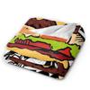 Poster Fast Food Cooking Hamburger Blanket Flannel Textile Decor  Multifunction Super Soft Throw Blanket for Bedroom