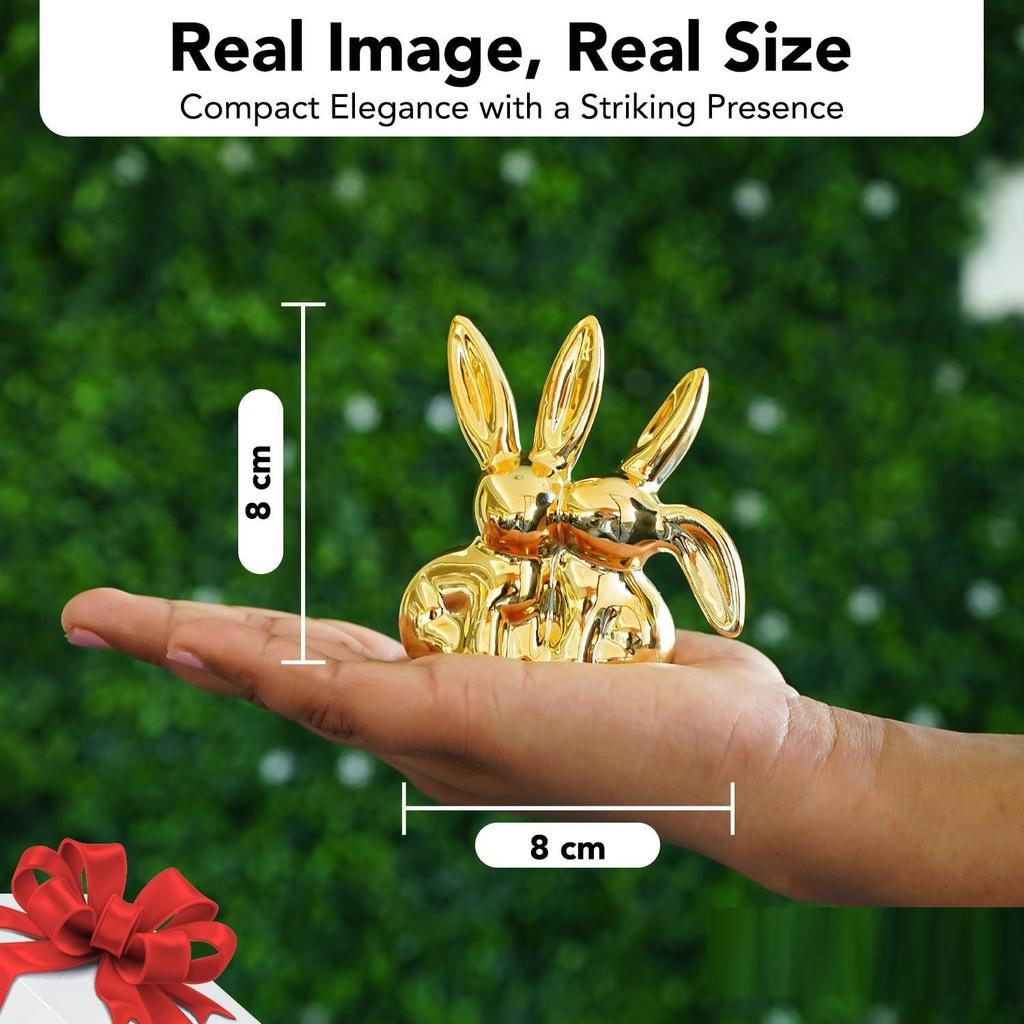 Rabbit Show Pieces for Home Decor Living Room Garden Decorative Items | Cute Animals Showpieces Gift Item for Decoration