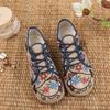 Fashion Women Shoes Round Head Cotton Linen Canvas Single National Woven Round Toe Lace Up Cloth Shoes Woman Flats 2025