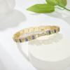 Multicolor Cubic Zirconia 14K Gold Plated Women 18CM Bracelet Purple Blue Green Zircon Copper Bracelets