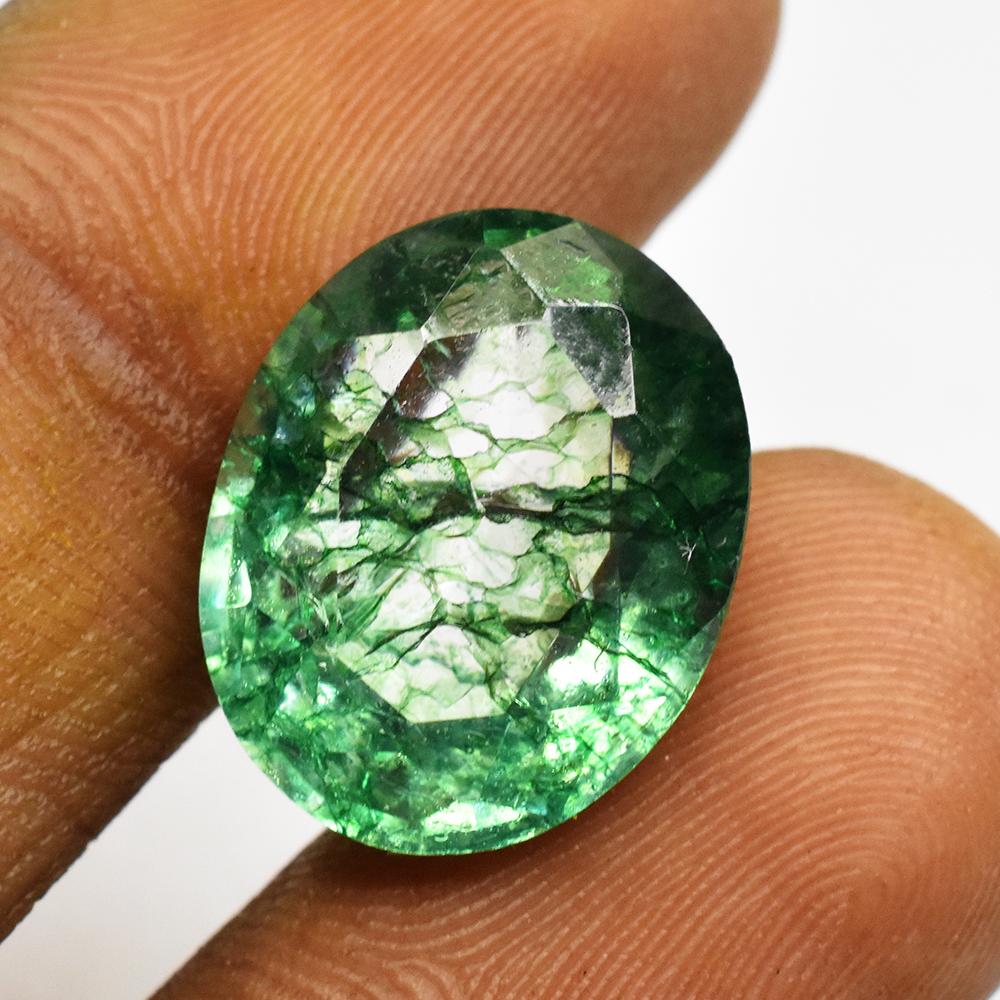 Green Emerald A+ Natural 9.95 Ct Certified Oval Cut Gemstone Best For Gift