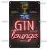 [MyPlate] GIN Plaque Metal Vintage Bar Furniture Plates Panels Tin Sign Tiki Bar Sign Man Cave Decorn Personalized Plate