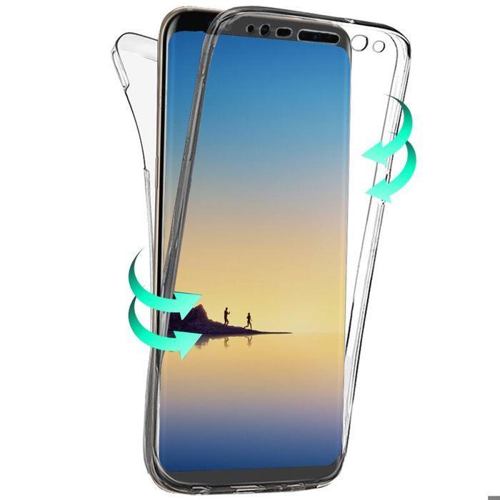 Coque - Efconnection - pour Samsung Galaxy Note8 - Silicone Transparent - Intégrale 360° - Protection Anti-choc