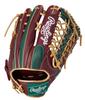 Rawlings HYPER TECH COLOR SYNC Baseball Glove Throw (GR5FHTCY719), Softball, Outfielder's, Shelly/D Green, 12.75 Inches, Left-Handed