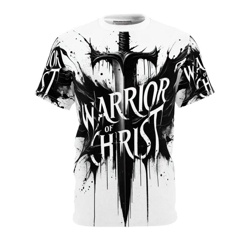 Golden Cross Print Jesus T Shirts For Men Easter Festival Street Short Sleeve T-shirt Cool 3d Effect Best Gift Fashion Tee Top