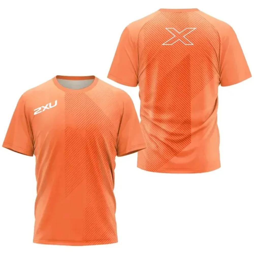 Мужская спортивная футболка 2XU с быстрым высыханием для активного отдыха и фитнеса, мужская дышащая футболка с коротким рукавом для тенниса, легкий свободный топ для бега