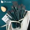 DUcare Кисти для макияжа из синтетических волос, 17 шт., 1 спонж для макияжа и 1 губка для чистки косметики, основа для теней для век, полный набор косметических инструментов