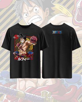 Футболка с принтом Аниме One Piece Луффи, из 100% хлопка, для мужчин и женщин, повседневная, модная, оверсайз, Аниме-мерч, футболка