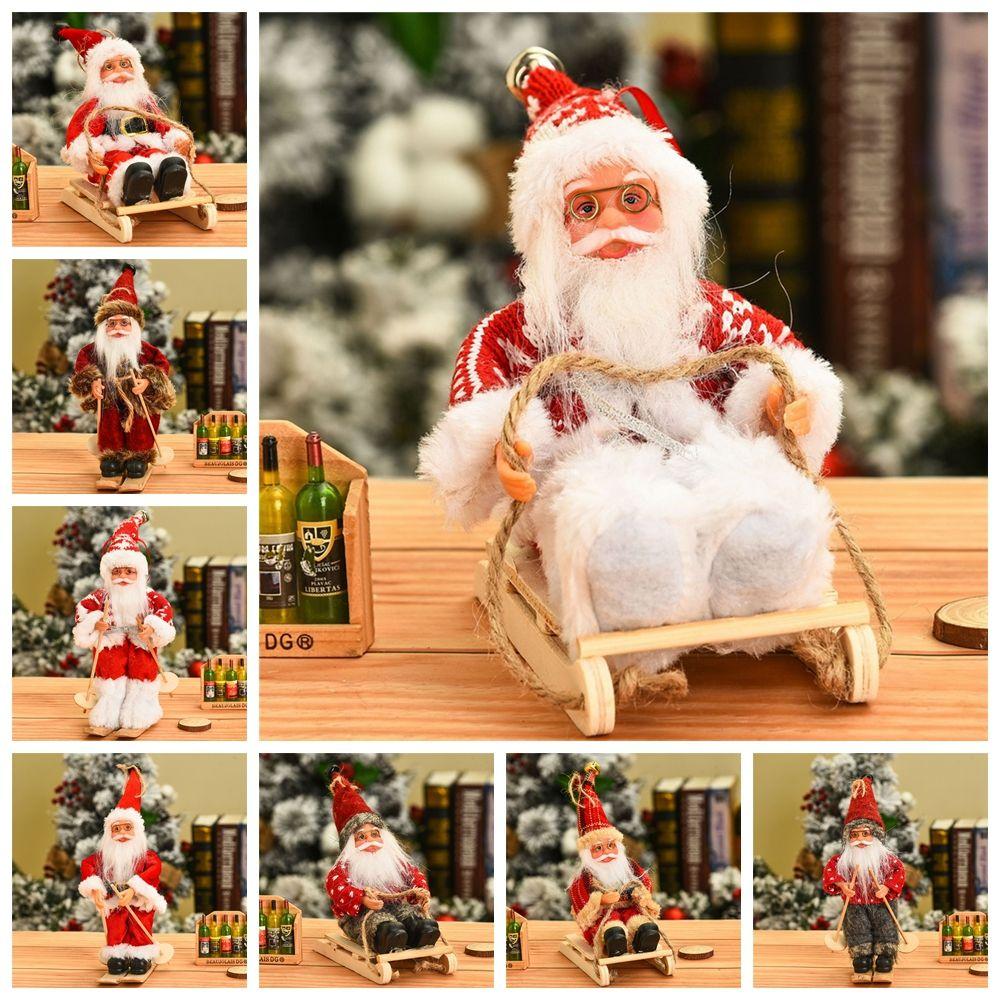 Sitting Kids Toys Home Decoration Santa Claus Doll Christmas Tree Accessories Desktop Xmas Ornament