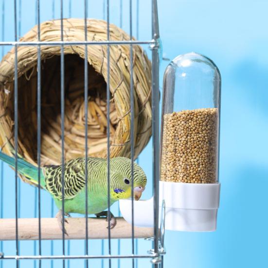Bird Water Feeder Large Capacity Splash Proof Transparent Container Pet Parrot Hanging Food Dispenser Bird Supplies