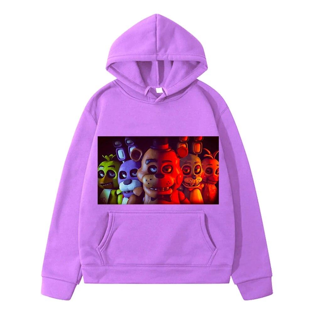 Толстовки Kawaii с изображением медведя и кролика, осенняя флисовая толстовка для мальчиков, толстовка с капюшоном в стиле аниме FNAF, пуловер y2k sudadera, куртка, детская одежда для девочек