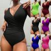 Women's One-Piece Fashion Bikini Solid Color Sexy With Bra Pads Without Steel Support Swimsuit
