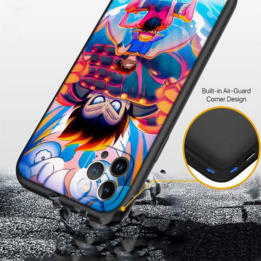 One Piece Luffy Soft Shell Phone Case for iPhone 16 15 14 13 12 Pro Max Plus Mini
