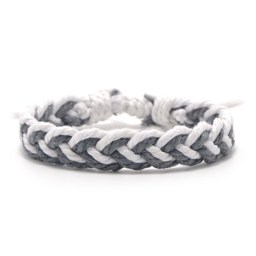 Разноцветный плетеный браслет из ниток, хлопковый и льняной плетеный браслет, цветной плетеный браслет, лето