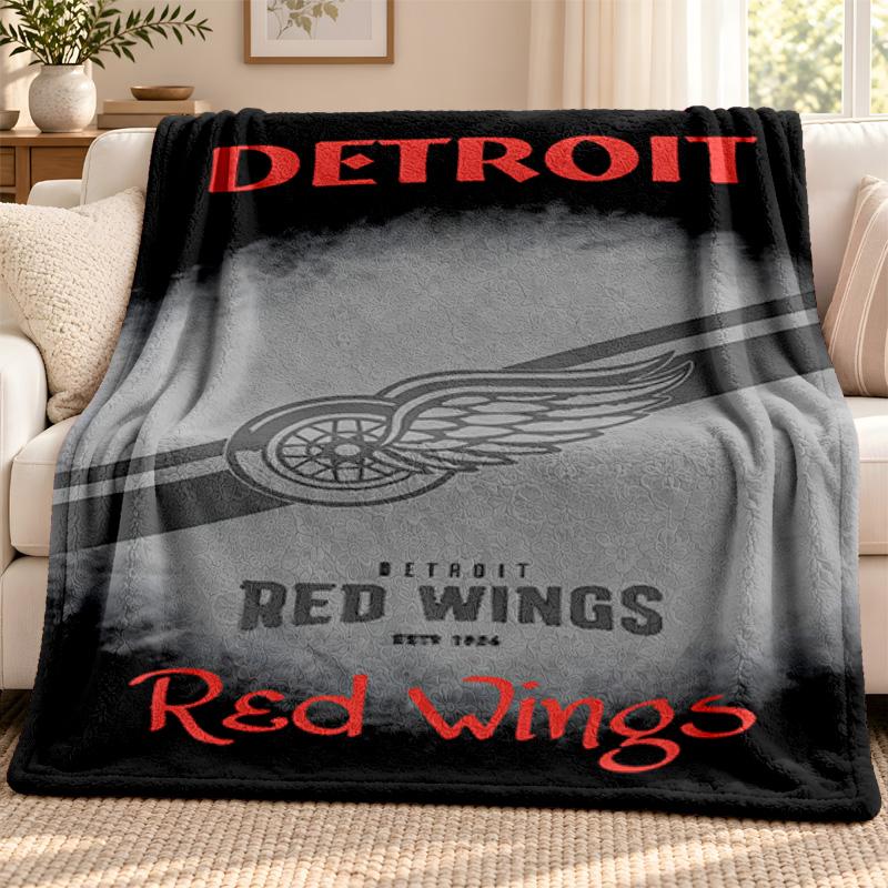 Detroit Red Wings blanket Flannel Blanket Soft Cozy Plush Throw for Sofa Bed Lightweight Home Decoration Outdoor camping