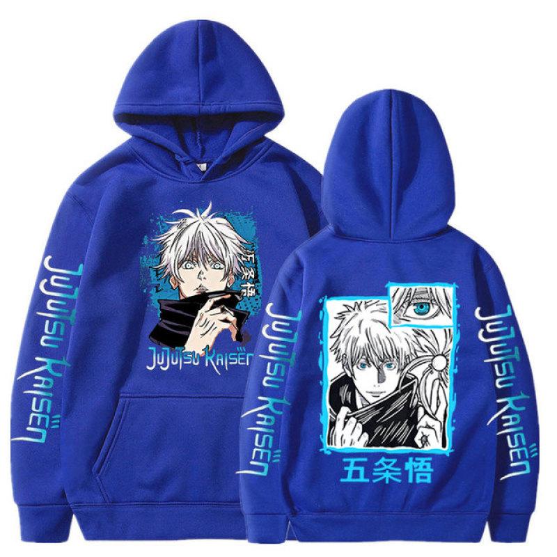 Jujutsu Kaisen Anime Clothes Satoru Gojo Print Hooded Men Women Hoodies Prevalent Streetwear Harajuku Manga Unisex Sweatshirt