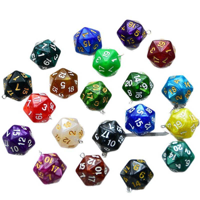 Cross-Border 20-Sided Acrylic Dice with Pearl Texture for Role-Playing DIY Accessories