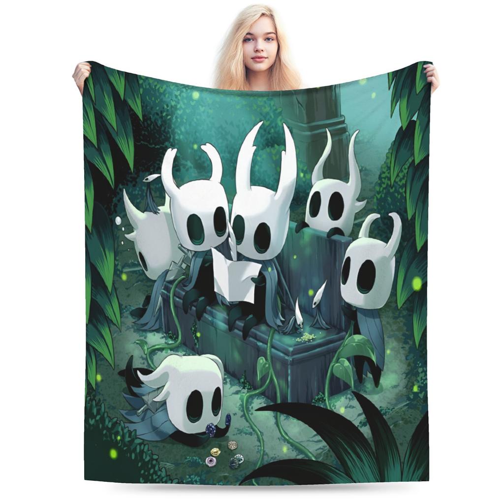 Уютное одеяло с принтом Hollow Knight, забавные игры, мерч, декоративное одеяло для дивана, плед, супермягкий флис для автомобиля