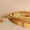 Brass Dragon Head Keychain Handmade Pure Copper Lucky Charm Creative Non-fading Dragon Keychain Hanging Pendant