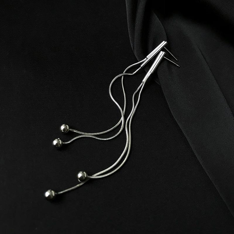 Новые длинные серьги с бахромой из круглых бусин, женские модные серьги для худого круглого лица, ранняя весна