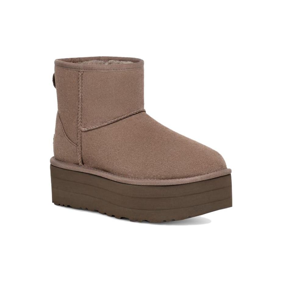 UGG Классические женские кроссовки на мини-платформе Smoke Plume серого цвета 1134991-SKP