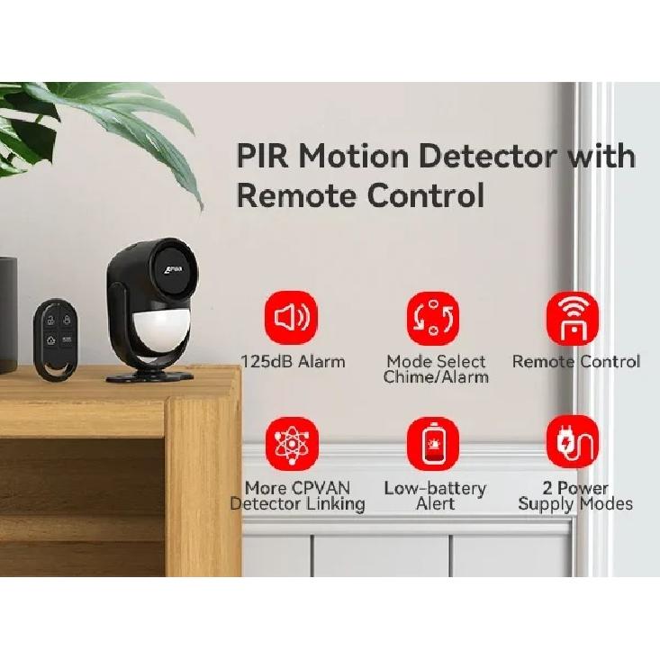 CPVAN infrared Motion Detector Home Burglar Security Protection Alarm Wireless 433MHz PIR Motion Sensor with Door sensor alarm