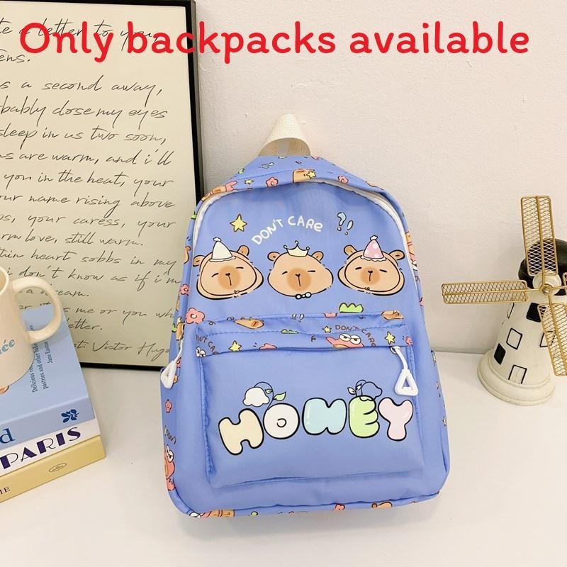 Capybara Themed Childrens Backpack With Durable Nylon Material And Cartoon Print For School Use