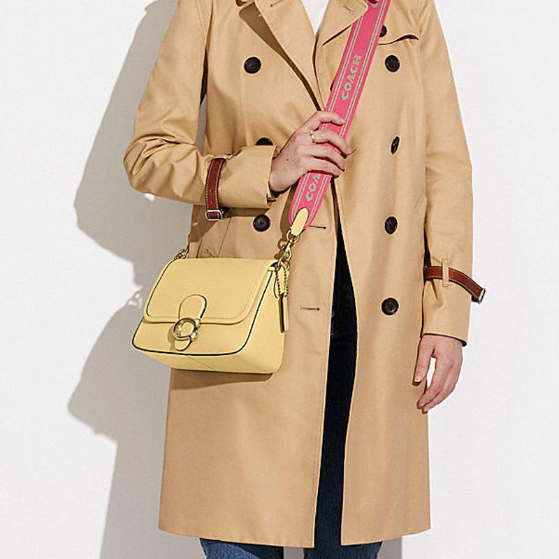Coach Tabby 26 Solid Color Leather Color Block Top Handle Flap Bag Women Handbags Cream-Yellow C9804-B4VN