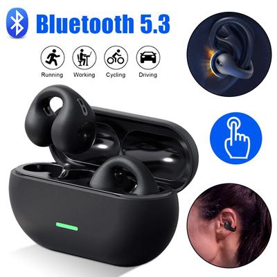 Гарнитура Bluetooth 5.3 Беспроводные наушники с костной проводимостью Наушники-клипсы для музыки Шумоподавление HD Звонки Спортивные игровые наушники