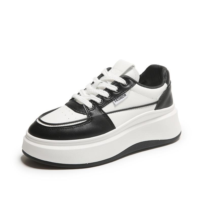 Женские белые туфли на толстой подошве, весна-лето 2024 г., новые универсальные повседневные кроссовки для студентов в корейском стиле на каждый день