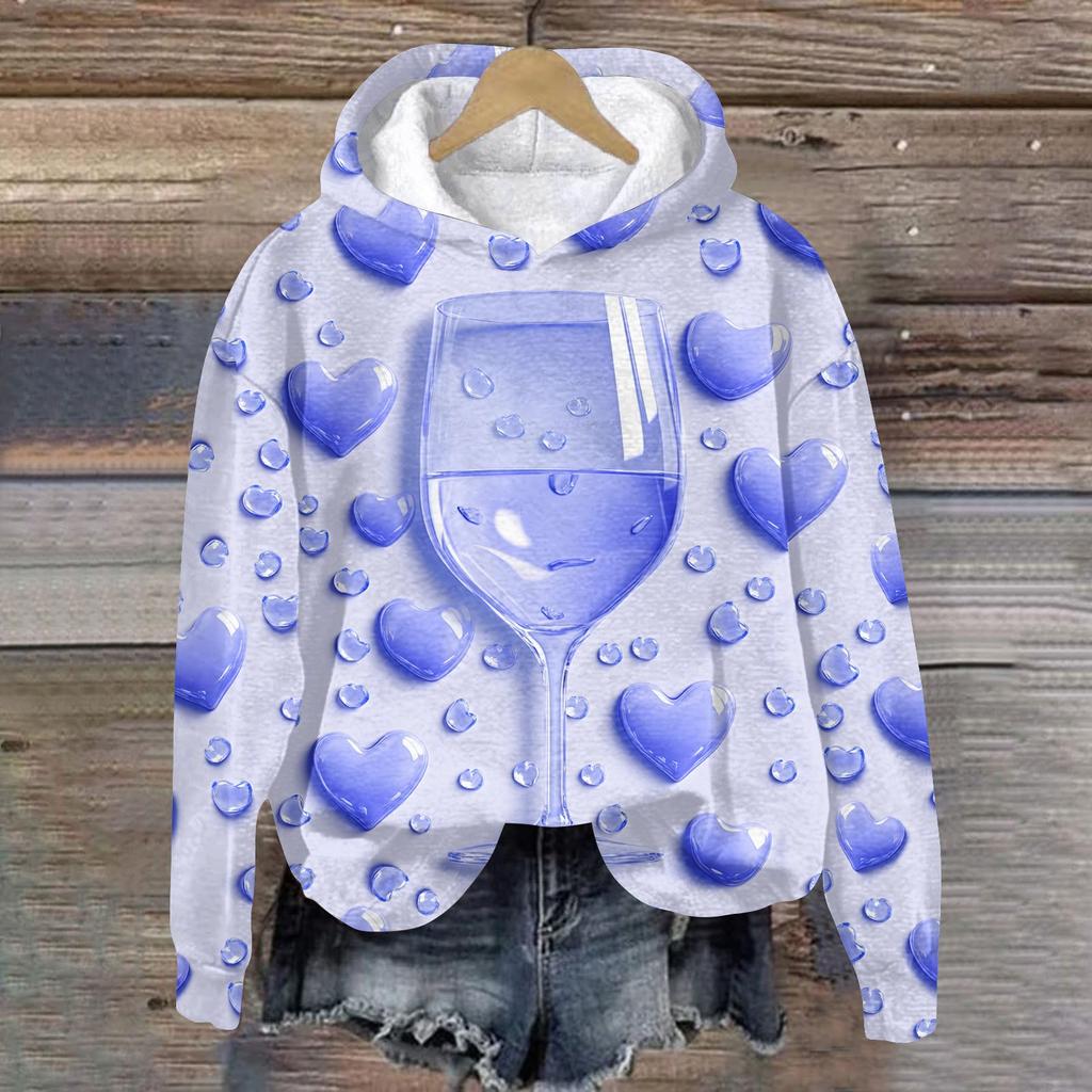 Женская плюшевая теплая повседневная куртка с принтом ко Дню святого Валентина, зимняя куртка