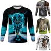 Fashion Men's O-neck Long-sleeved T-shirt Funny Colorful Geometric Men's Casual T-shirt