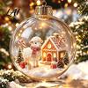 Festive Party Decorations Glowing Christmas Story Ornament Light‑Up Mini Holiday Scene Hanging Ball with Warm Tree Ornaments LED Light Clear