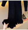 High-End V-Neck French Knitted Midi Fishtail Dress for Autumn/Winter