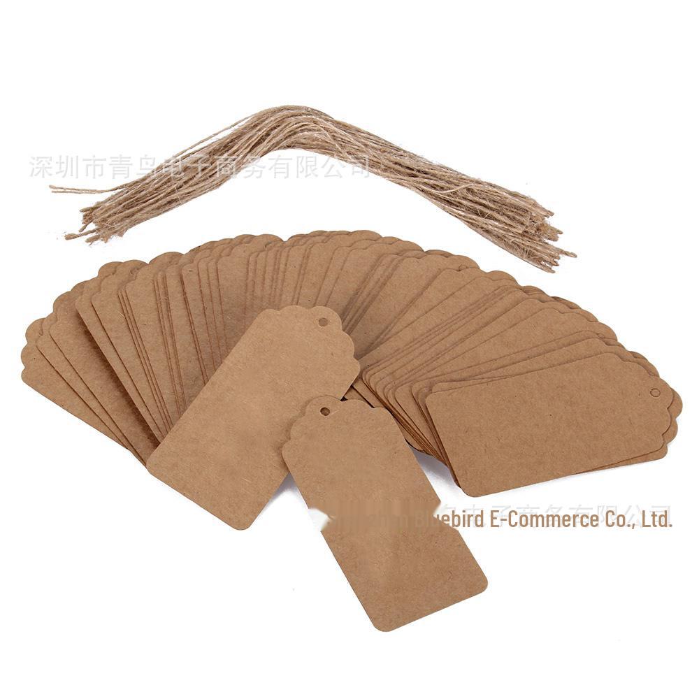 Бирка из крафт-бумаги с волнистым верхом и закругленными углами (45x95MM), Пустая открытка-бутылка с пожеланиями своими руками