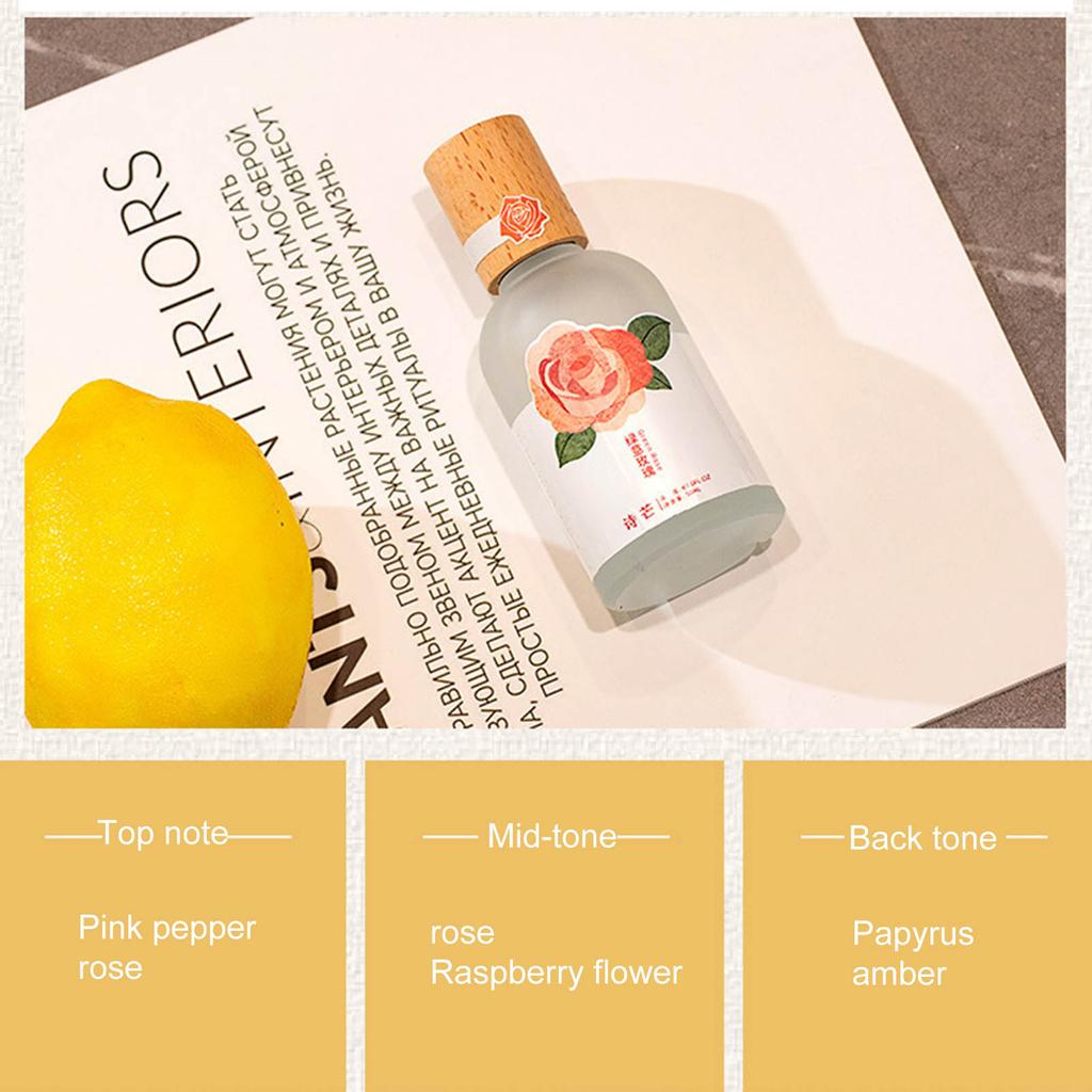 50ml Cute Perfume Beechwood Bottle Cap Frosted Surface Multiple Aromas Fragrant Long Lasting Lady Fragrance for Students