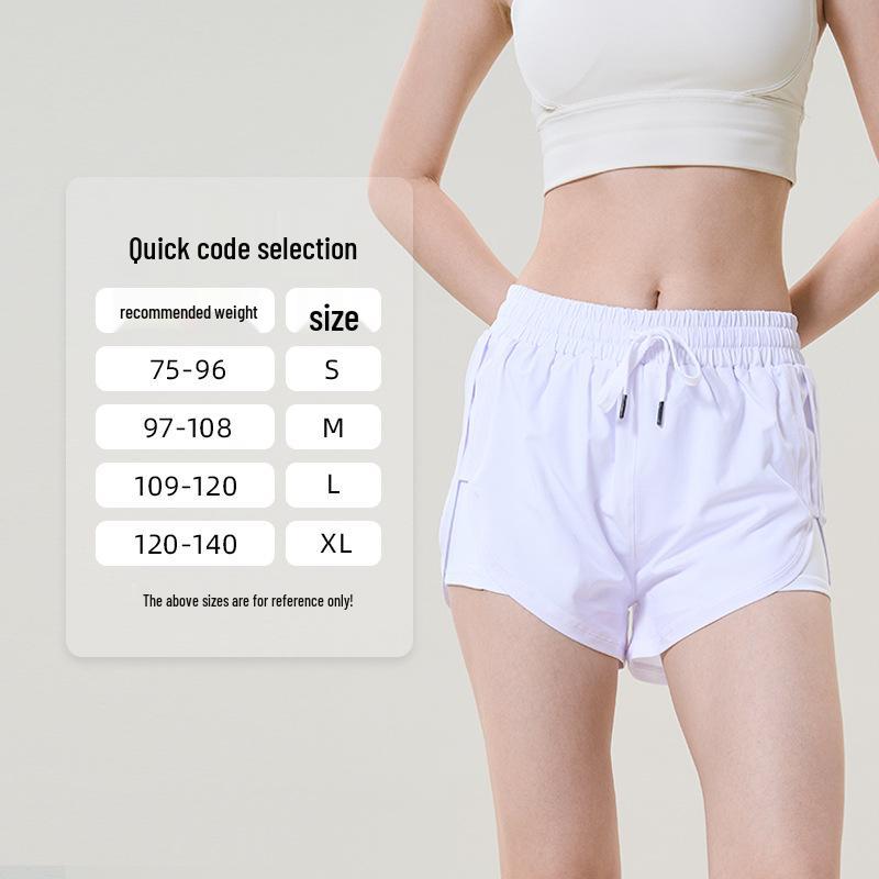 Women's Quick-Dry Two-Piece Yoga Shorts with Liner and Pockets