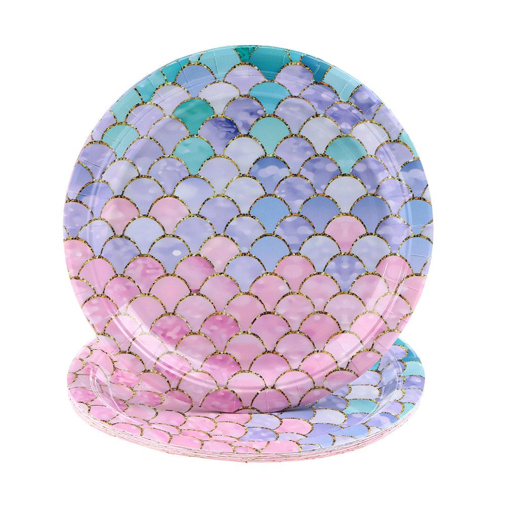 16/20 шт. Свадьба для девочки День рождения Салфетка Подводный мир Бумажный стаканчик Вечеринка Русалочки Бумажная тарелка Одноразовый набор посуды