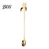 Smooth Cup Spoon 304 Stainless Steel Coffee Spoon, Hanging Cat for Mugs Tall Cups, Long with Hook Handle Tea Stirring Ideal Desserts & Ice Cream
