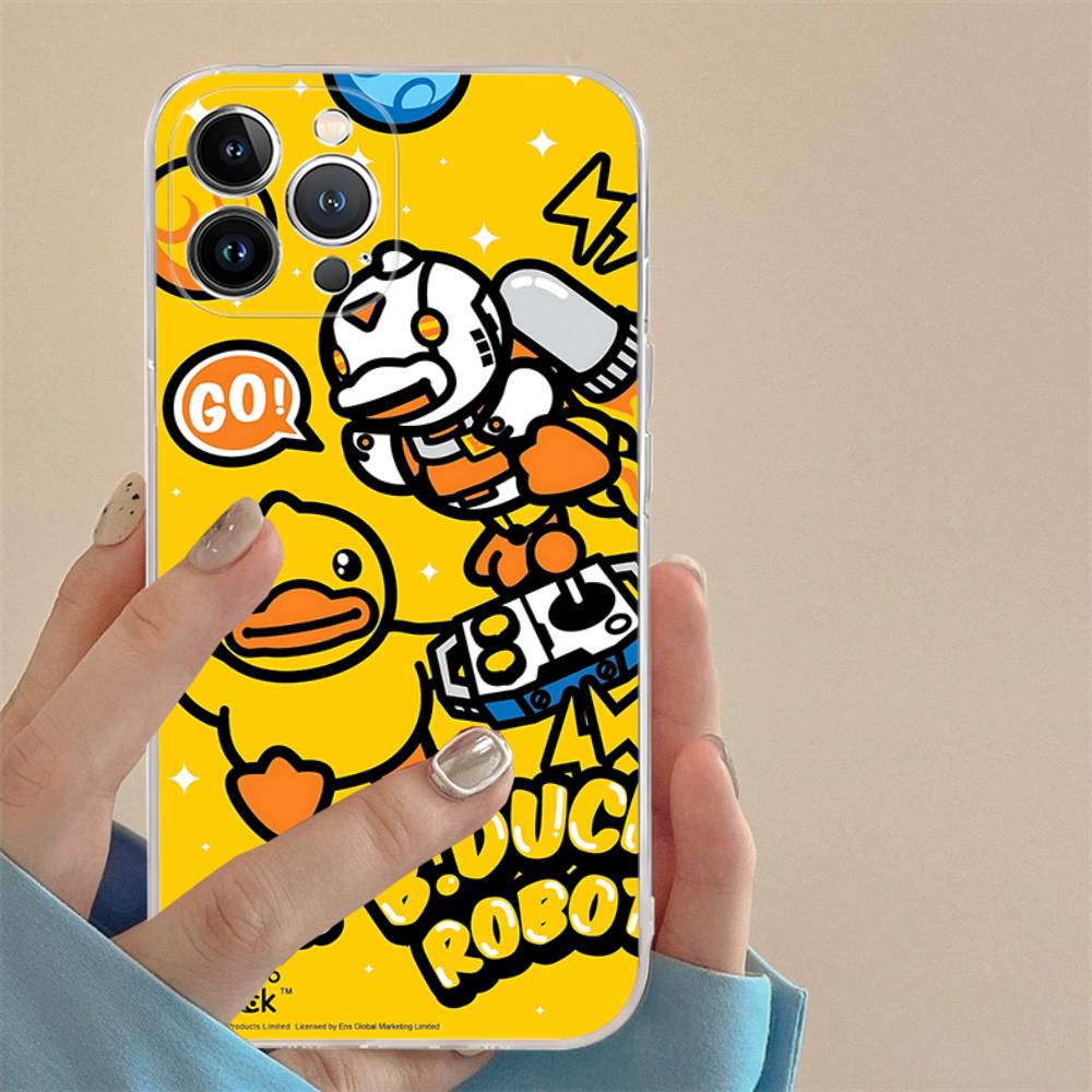 B-B Duck Anime Phone Case For IPhone 11 13 16 12 17 14 15 Pro Max Plus Soft Clear Back Cover Coque