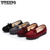 Casual Solid Color Soft Sole Non Slip Bow Shoes Women's Autumn Winter Large Size Warm Plush Slip-on Shoes