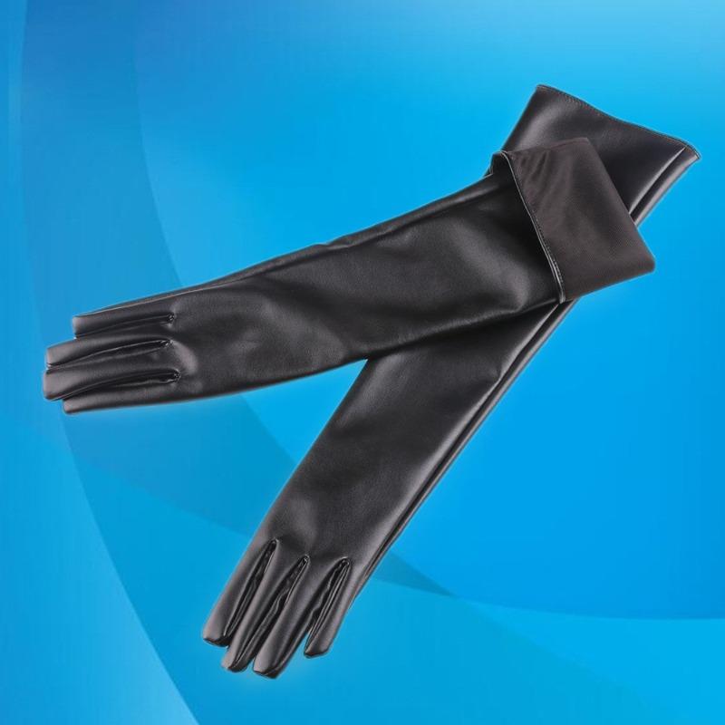 Женские кожаные перчатки Meier 50 см - модные перчатки из ПУ-кожи удлиненной длины
