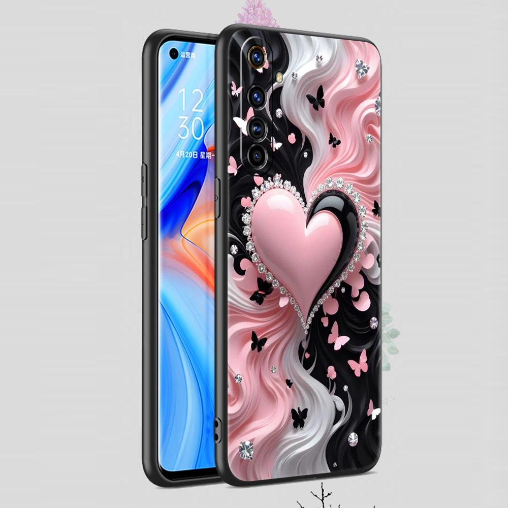 Мягкий силиконовый чехол с принтом цветного сердца-любовь Для Realme 13 12 11 10 9 Pro Plus GT3 GT2 C21 C25 C35 C53 C55 C67 Pro 5G Чехол-бампер для телефона