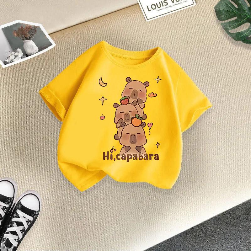 Children's Casual Short-sleeved T-shirt - Summer Boys' And Girls' Loose Capri Ballo T-shirt