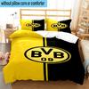 3pcs Borussia Dortmund Printed Bedding Set Duvet Cover Closure Includes 1 Duvet Cover & 2 Pillowcases Bedding Sets Home Decor Gifts