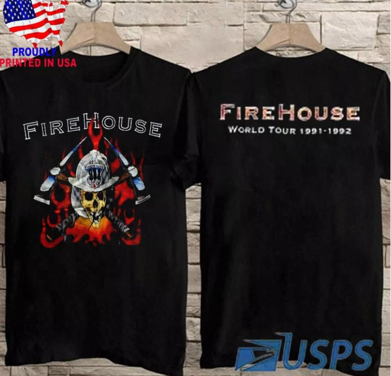 shirt 2 side New Firehouse World Tour 1992 Concert Gift Unisex T-Shirt