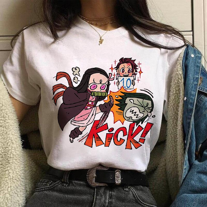Nezuko Demon Slayer Anime T Shirt Comics Japanese Graphic Printed Cartoon Streetwear Top Oversized Tee Female/Man T-Shirt