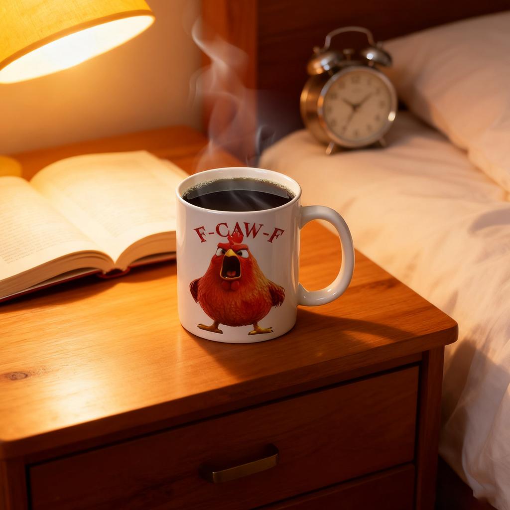 F-Caw-F Funny Chicken Mug - Personalized Name F-Caw-F Funny Chicken Humor Ceramic Custom, Gift Coffee Mug For Men And Women 12 Oz