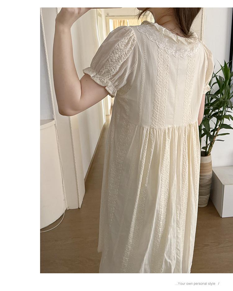 Милое летнее платье для беременных из жаккардового кружева с V-образным вырезом и вышивкой