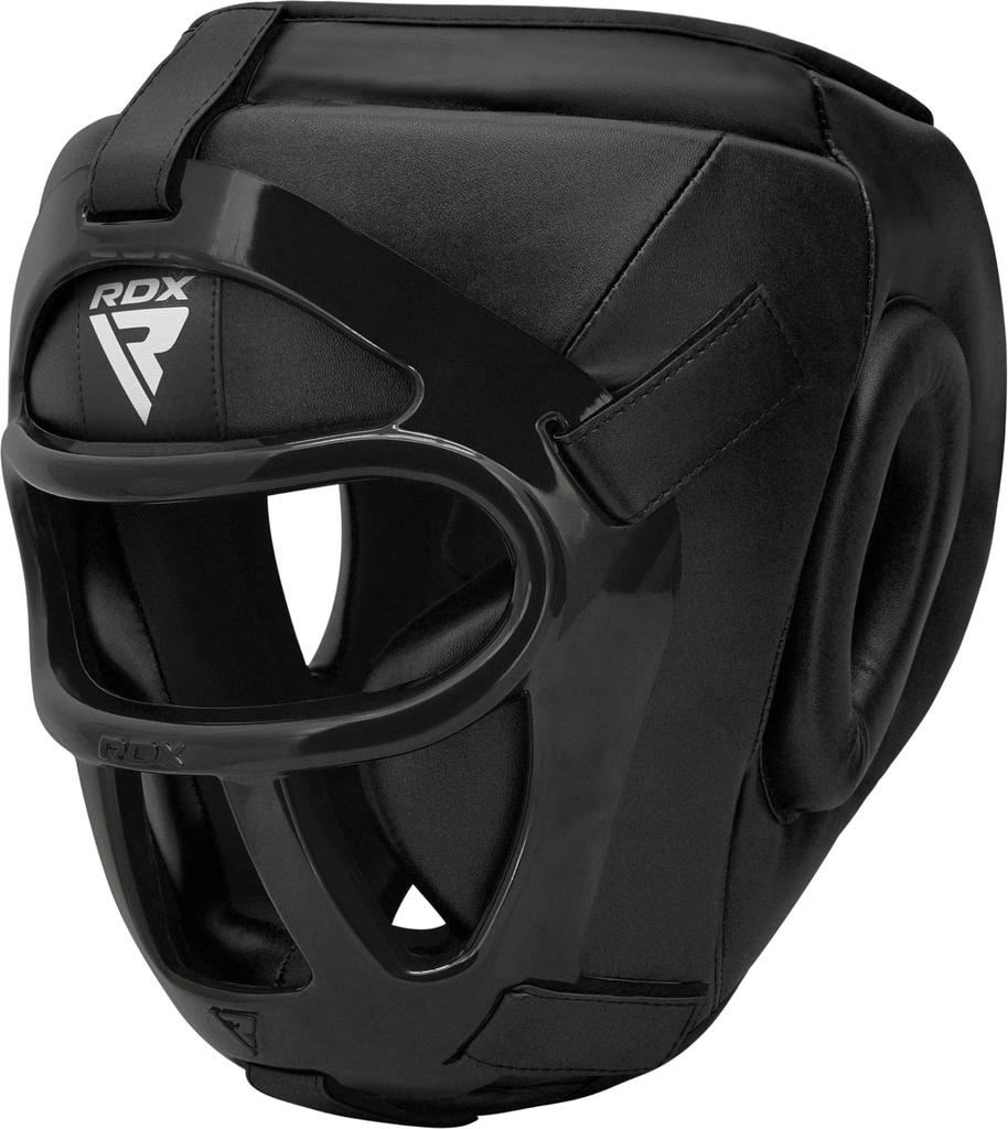 RDX Maya Hide Leather Boxing MMA Protector Headgear UFC Fighting Head Guard Sparkling Helmet M Black